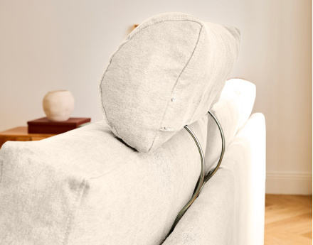 Canapé d'angle réversible 4 places avec têtières amovible en tissu Barrie