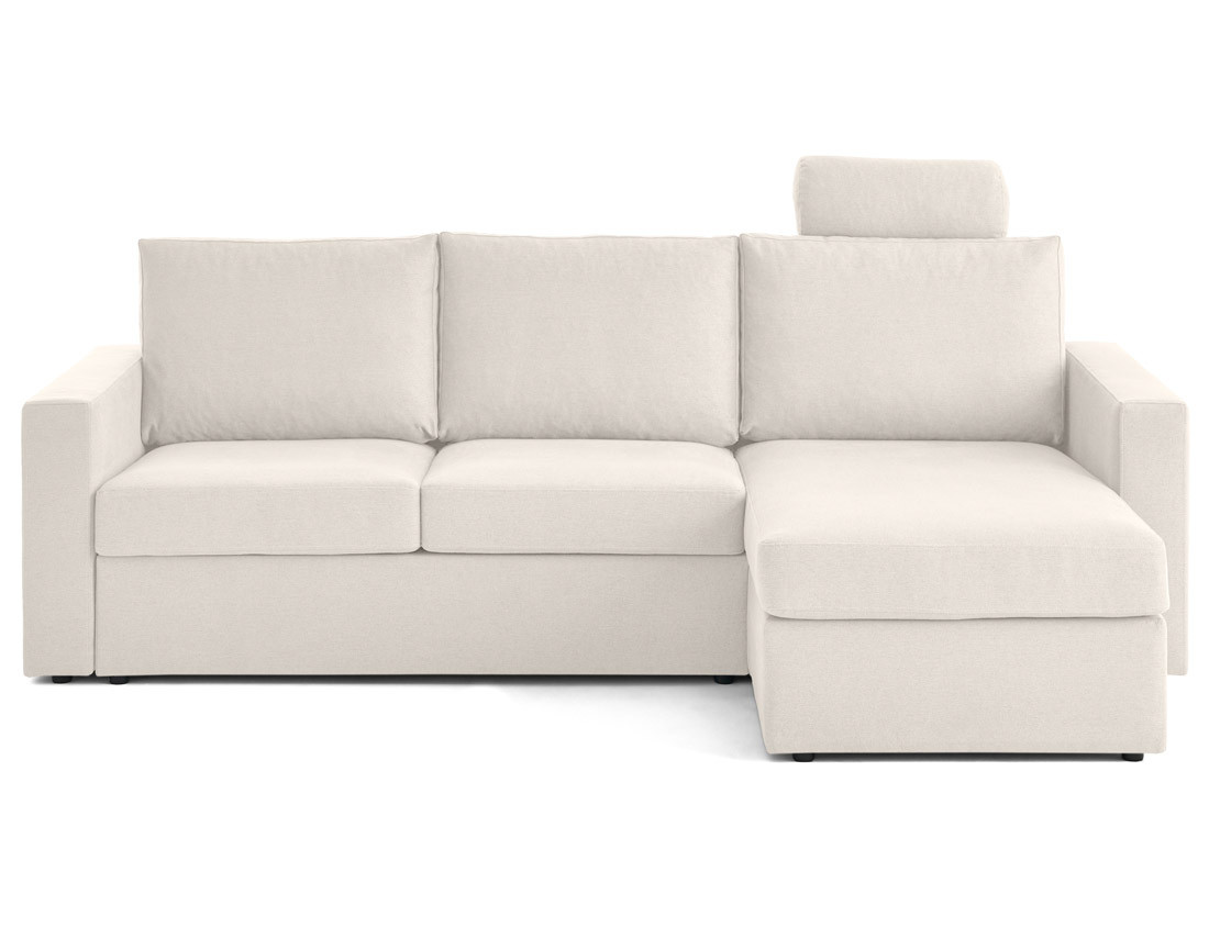 Canapé d'angle réversible 4 places avec têtières amovible en tissu Barrie