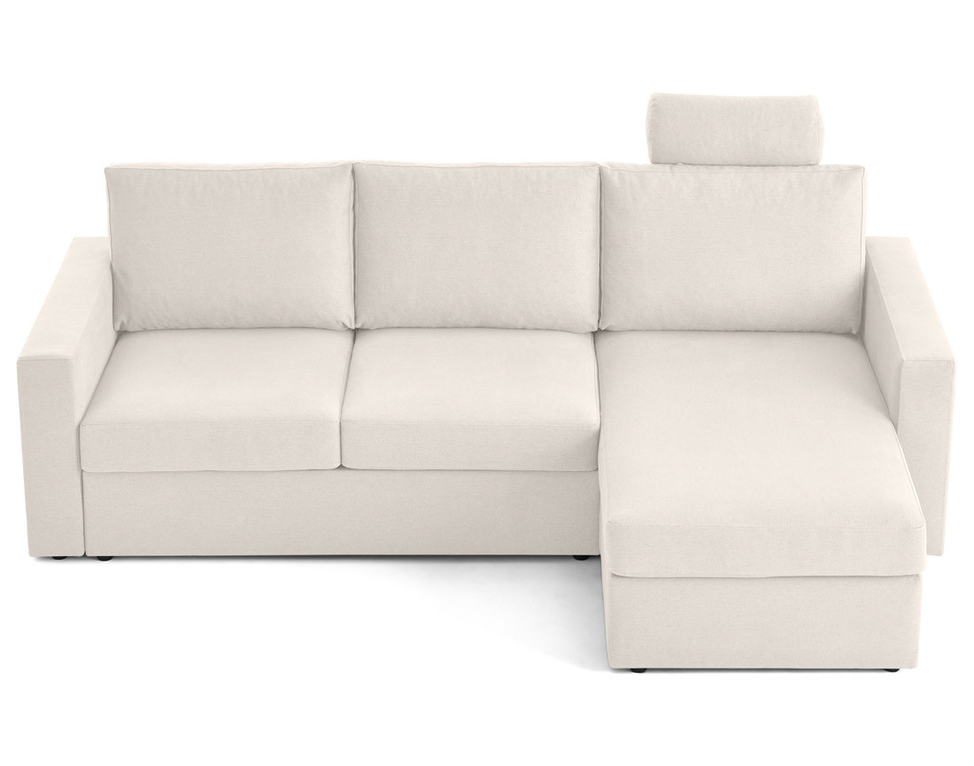 Canapé d'angle réversible 4 places avec têtières amovible en tissu Barrie