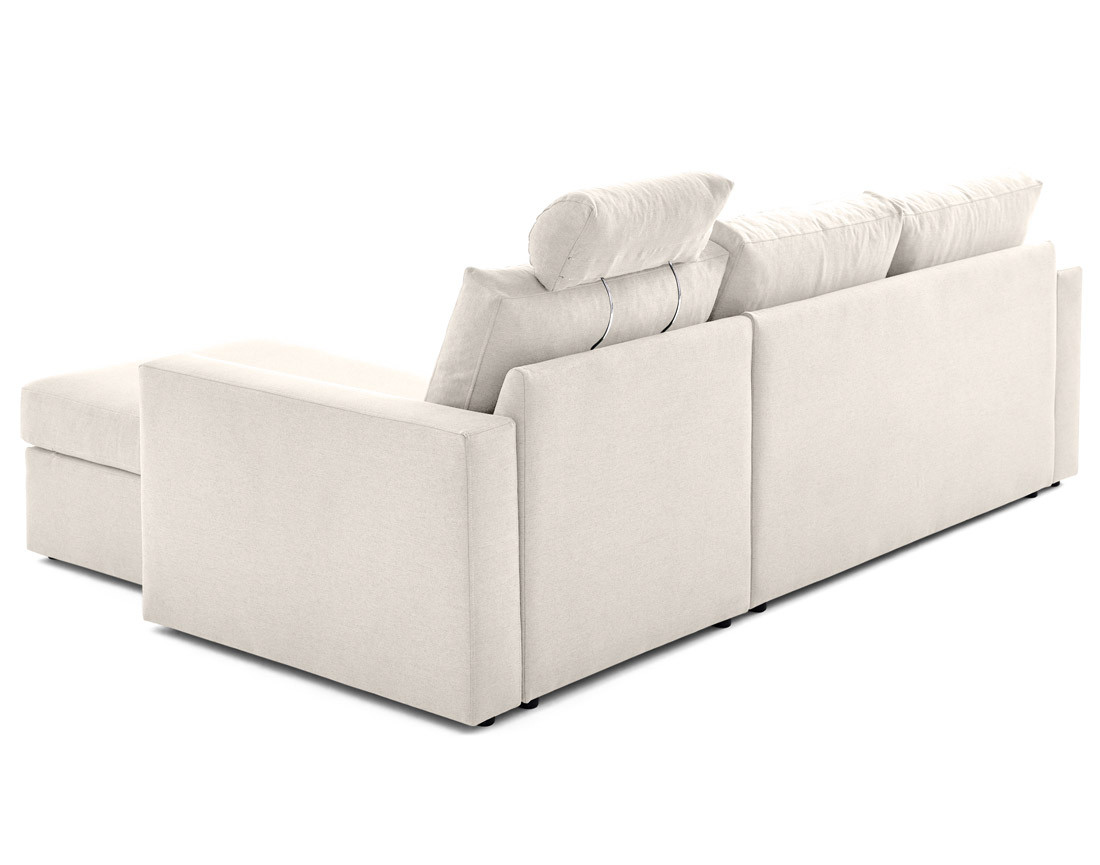 Canapé d'angle réversible 4 places avec têtières amovible en tissu Barrie
