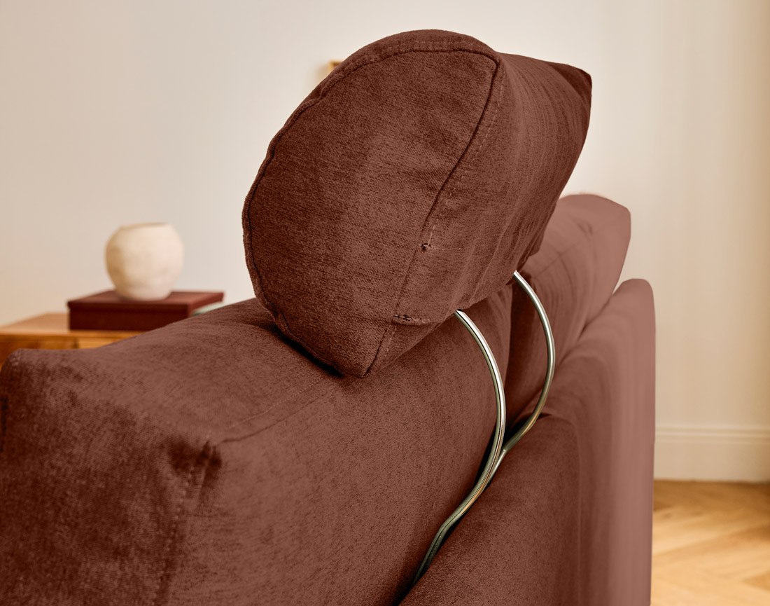 Canapé d'angle réversible 4 places avec têtières amovible en tissu Barrie