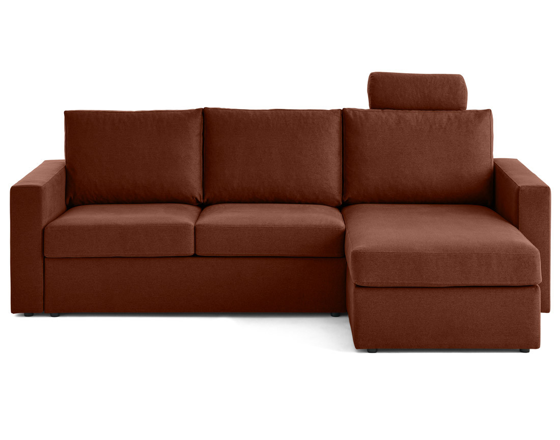 Canapé d'angle réversible 4 places avec têtières amovible en tissu Barrie