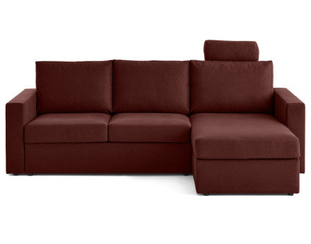 Canapé d'angle réversible 4 places avec têtières amovible en tissu Barrie