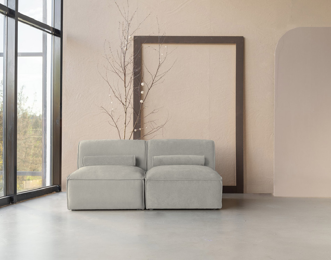 Canapé modulable 2 places en tissu texturé Felix