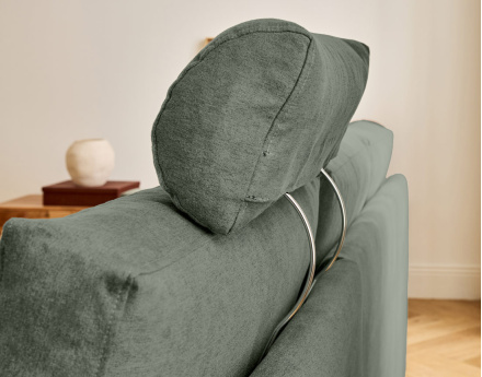 Canapé d'angle réversible 4 places avec têtières amovible en tissu Barrie