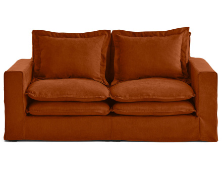 Canapé droit déhoussable 3 places avec poches en tissu Rico