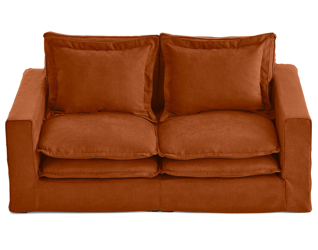 Canapé droit déhoussable 3 places avec poches en tissu Rico
