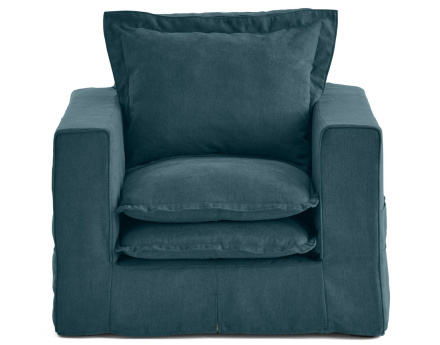 Fauteuil déhoussable avec poches en tissu Rico
