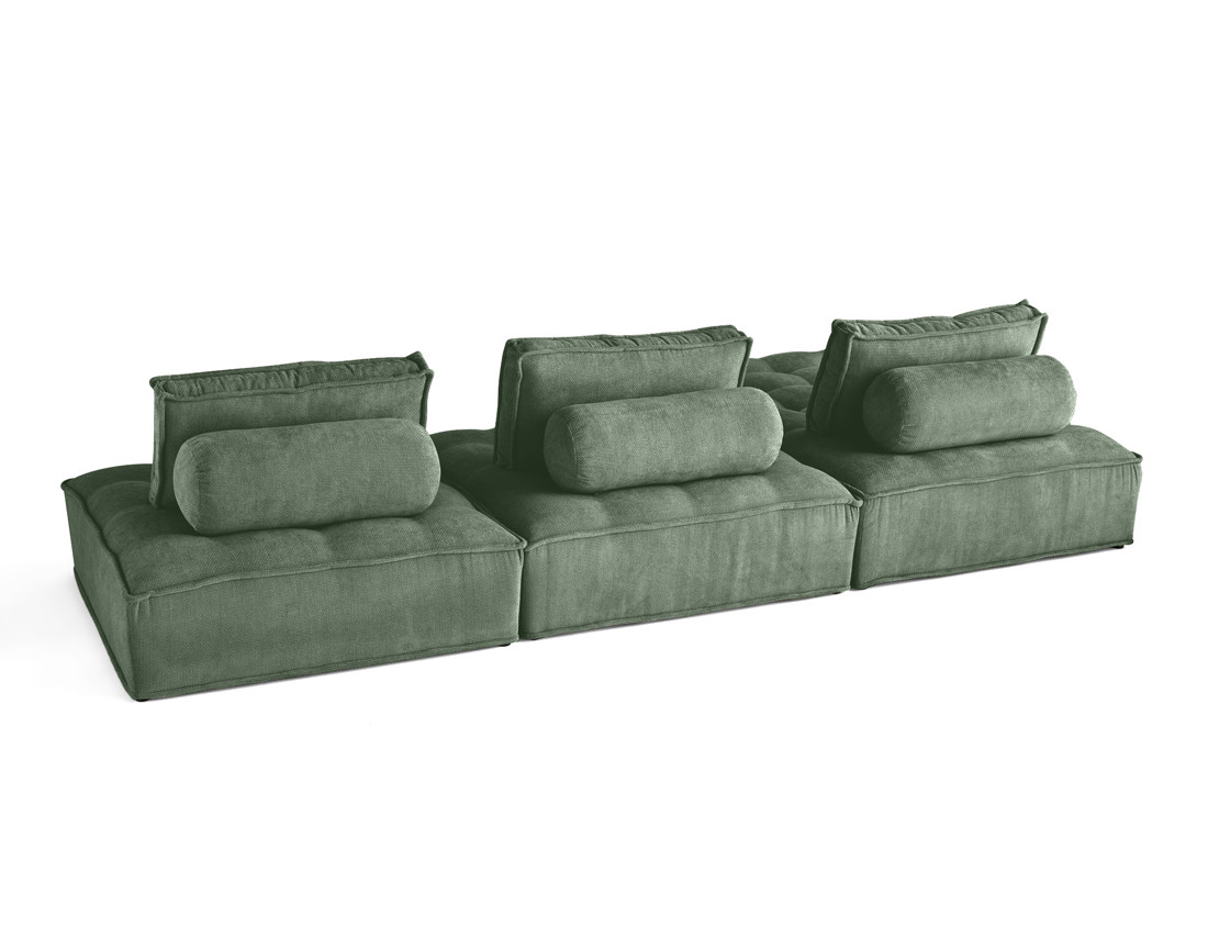 Canapé d'angle modulable 4 places en velours texturé Marisol