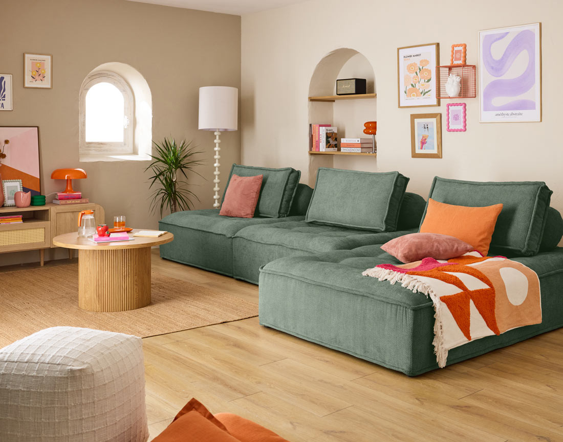 Lot de deux coussins de dossier en velours texturé Marisol