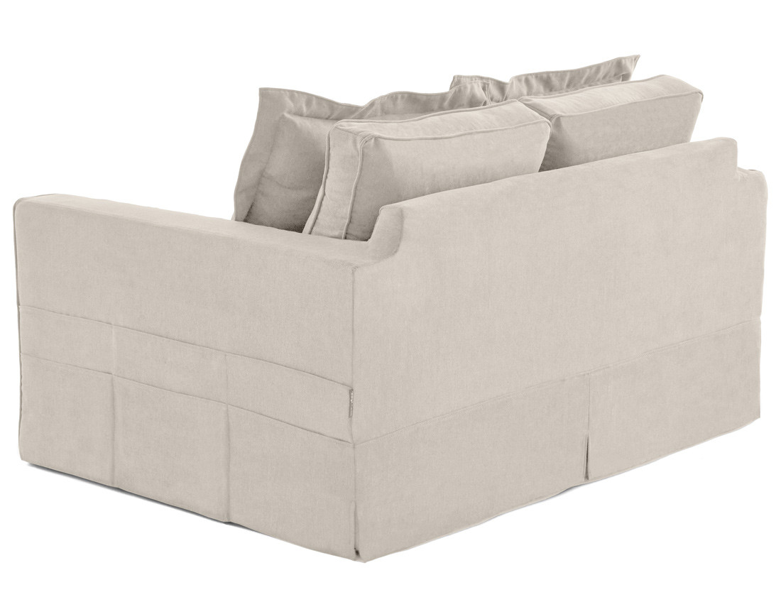 Canapé droit déhoussable 2 places avec poches en tissu Rico