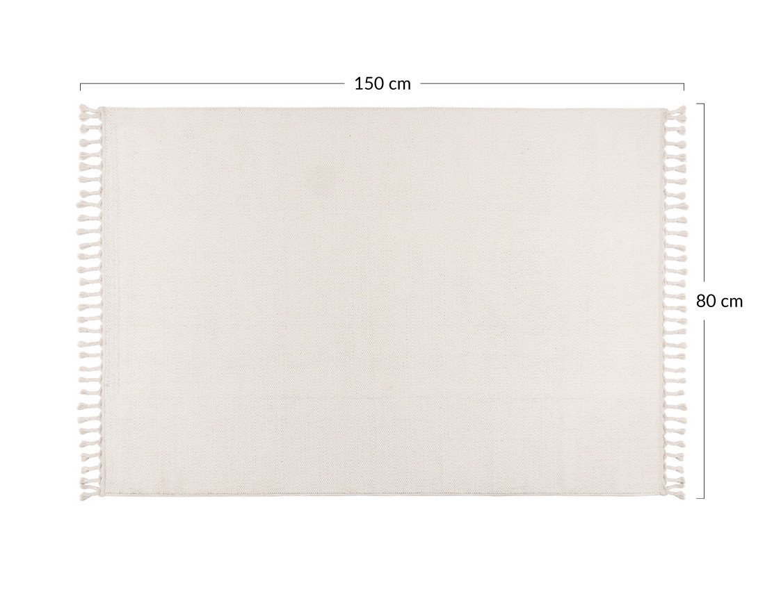 Tapis rectangulaire uni blanc Elma