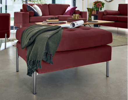 Pouf en velours Isaure