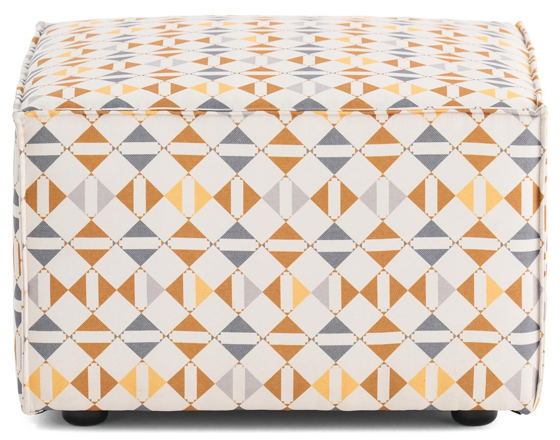 Pouf motif graphique en tissu Arty