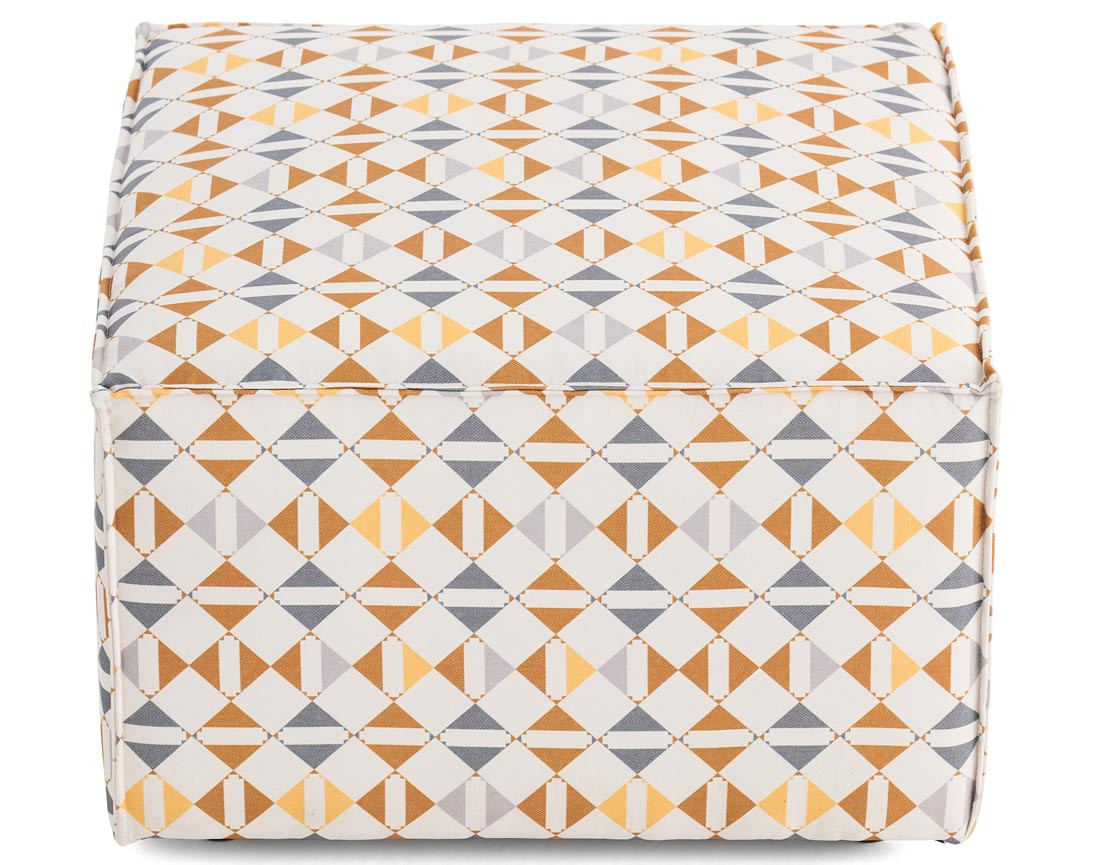 Pouf motif graphique en tissu Arty