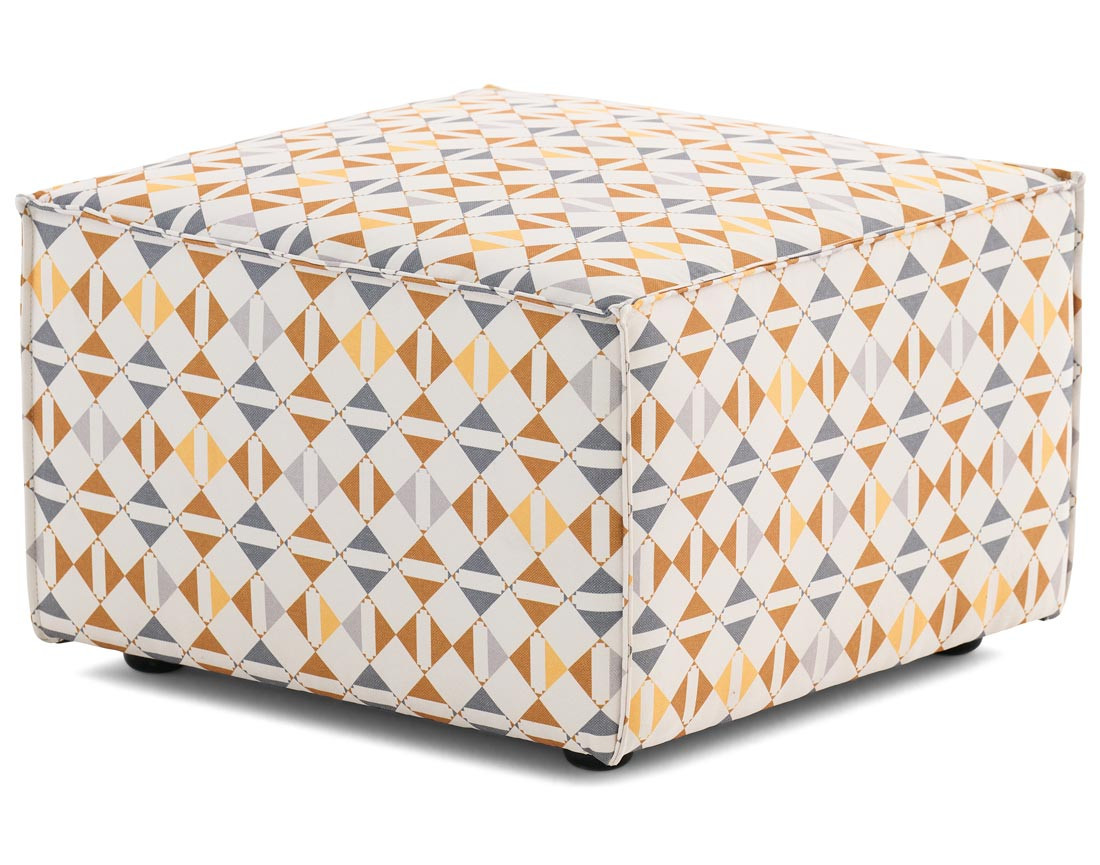 Pouf motif graphique en tissu Arty