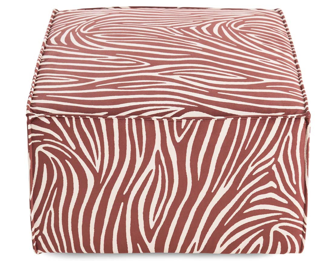 Pouf zèbre en velours Arty