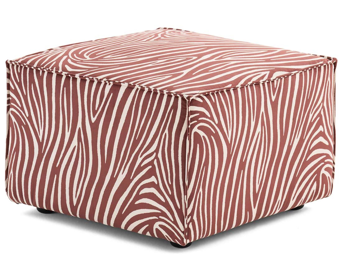 Pouf zèbre en velours Arty
