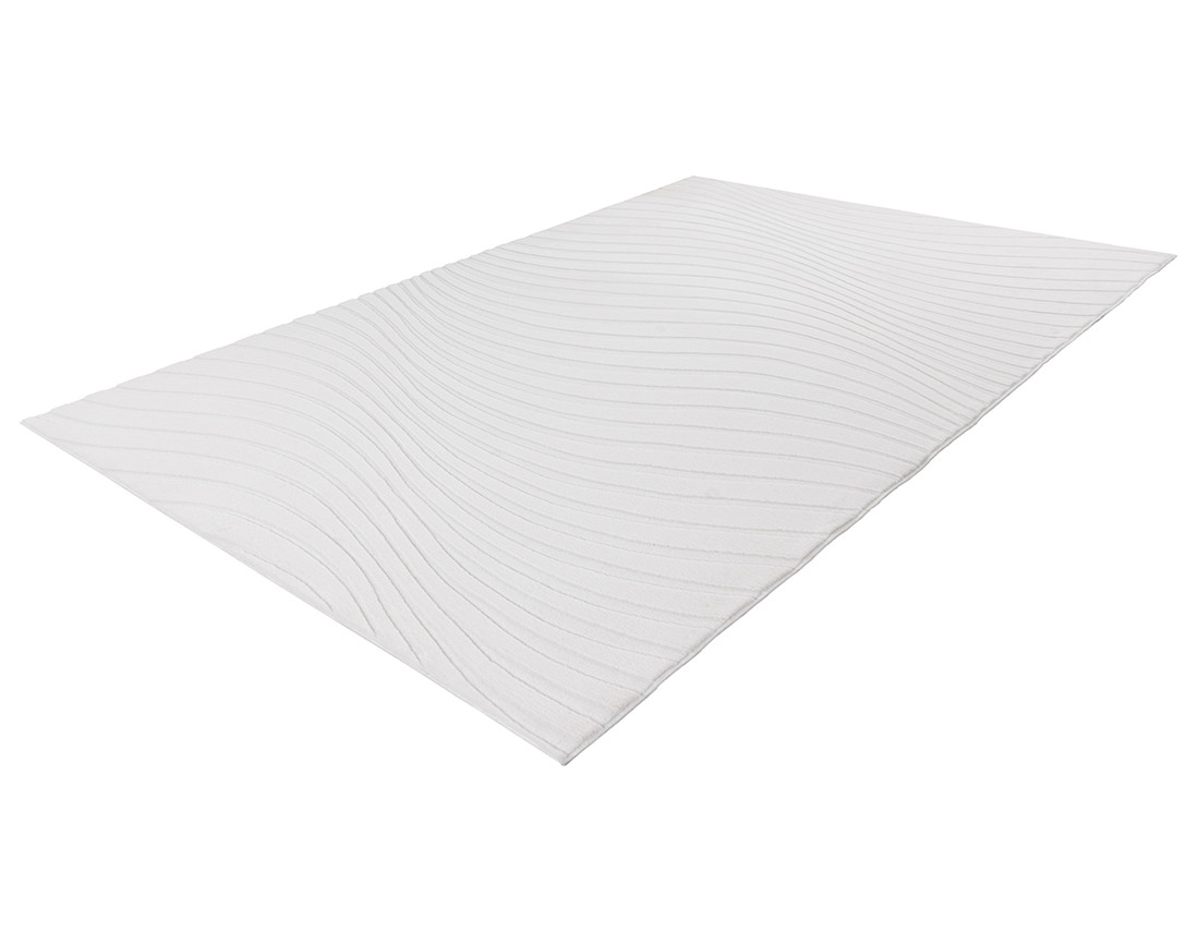 Tapis rectangulaire motif courbe blanc Lovely