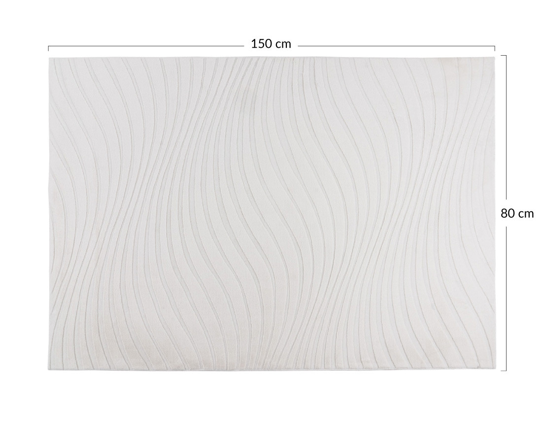 Tapis rectangulaire motif courbe blanc Lovely