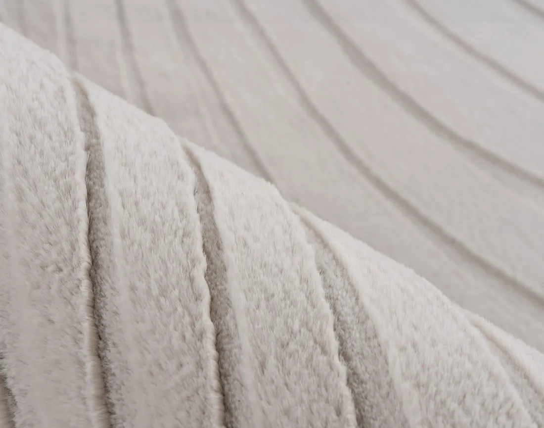 Tapis rectangulaire motif courbe taupe Lovely
