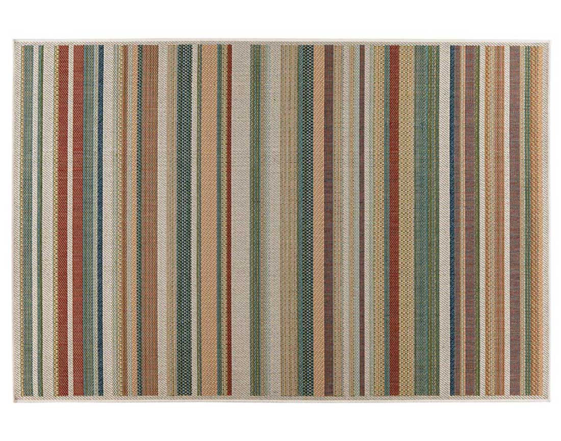 Tapis rectangulaire motif rayure intérieur et extérieur multicolore Noumea
