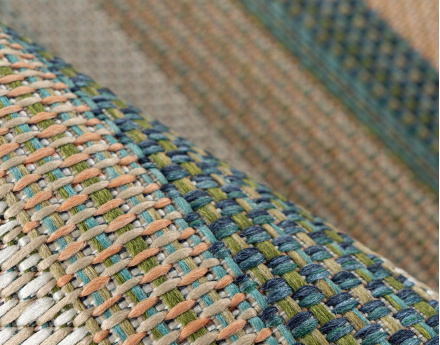 Tapis rectangulaire motif rayure intérieur et extérieur multicolore Noumea