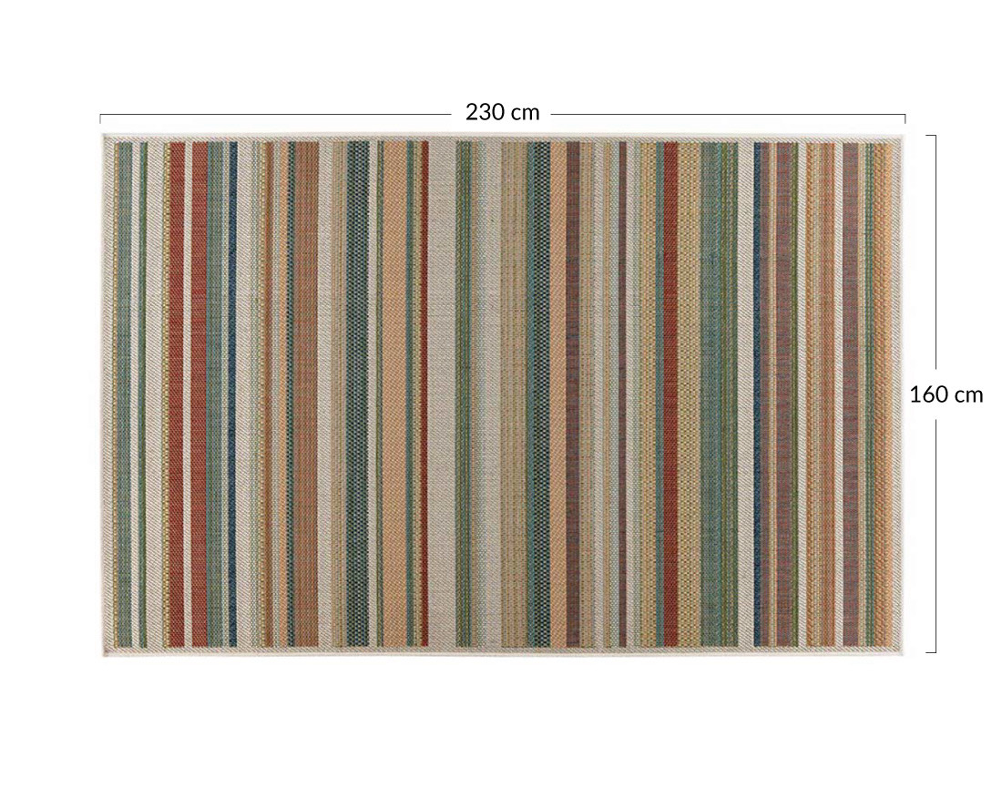 Tapis rectangulaire motif rayure intérieur et extérieur multicolore Noumea