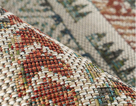 Tapis rectangulaire motif oriental intérieur et extérieur multicolore Noumea