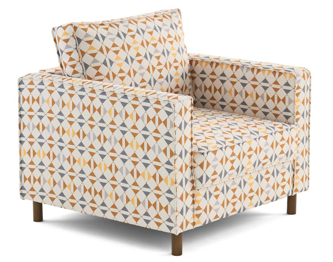 Fauteuil motif graphique en tissu Jake