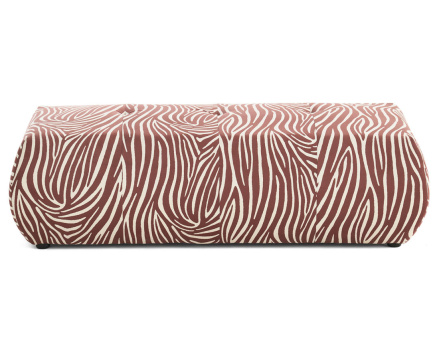 Pouf zèbre en velours Onyx