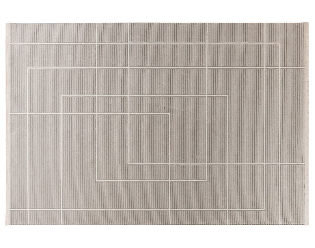 Tapis rectangulaire motif graphique taupe Telio