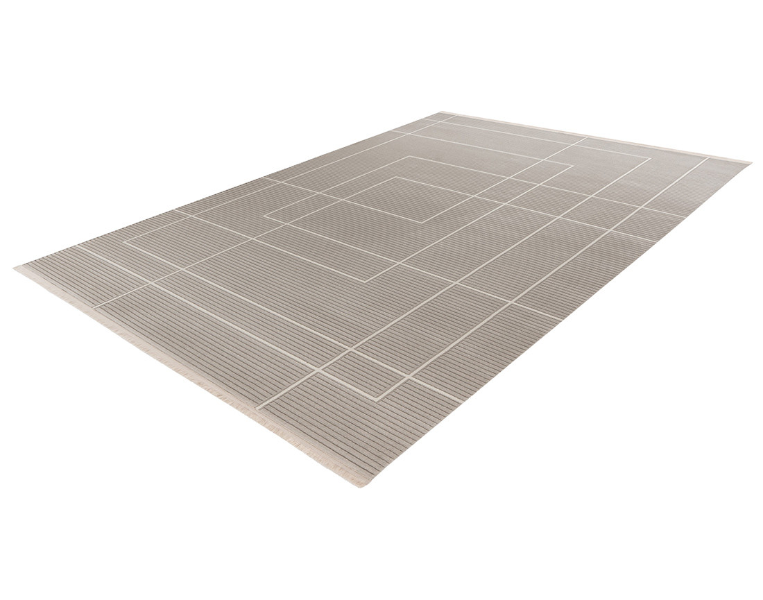 Tapis rectangulaire motif graphique taupe Telio