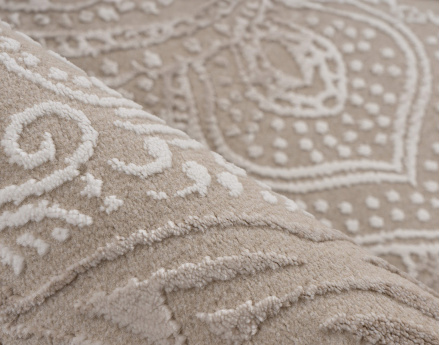 Tapis rectangulaire motif oriental taupe Telio