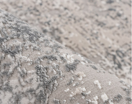 Tapis rectangulaire motif relief gris Telio