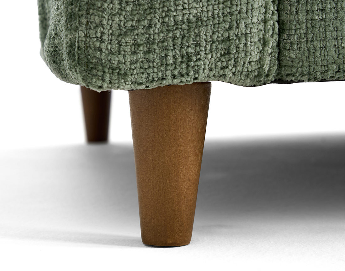 Canapé droit 3 places convertible avec poche en velours texturé Anna