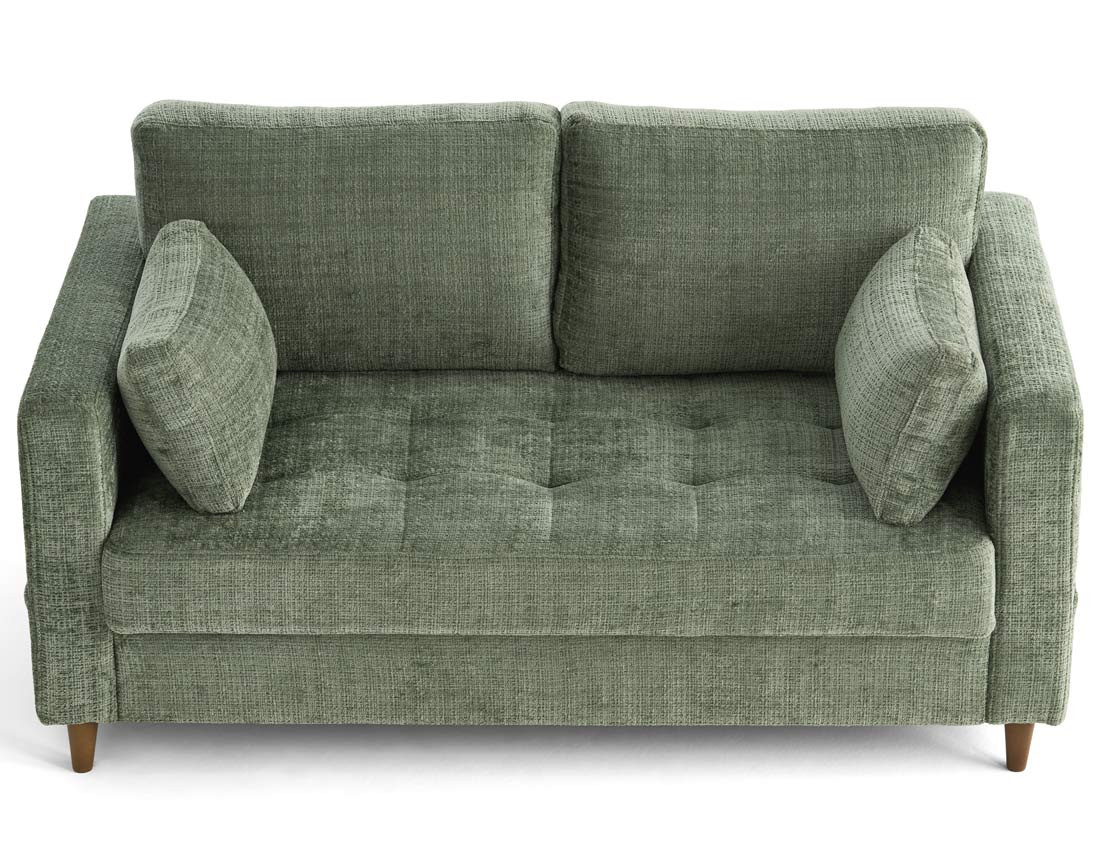 Canapé droit 2 places avec poche en velours texturé Anna