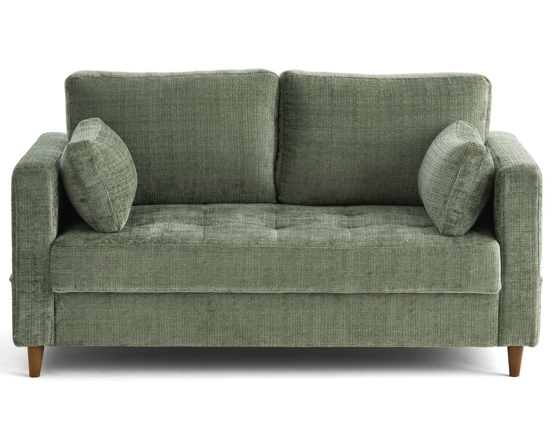 Canapé droit 2 places avec poche en velours texturé Anna