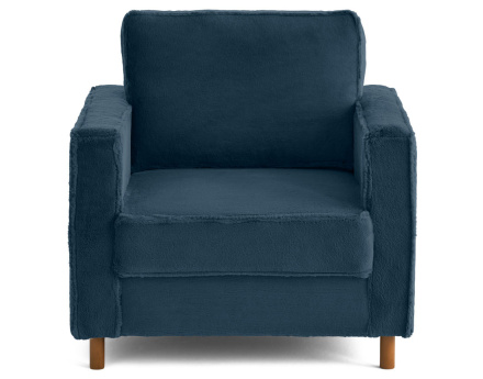 Fauteuil en fausse fourrure pieds en bois foncé Jake