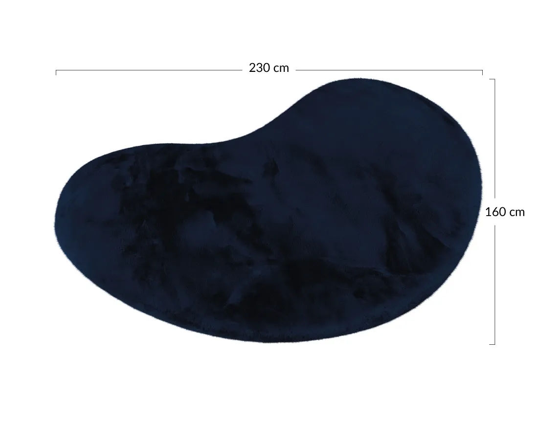Tapis organique fausse fourrure bleu Joy
