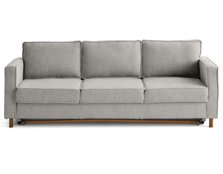Canapé droit 3 places convertible en tissu velours relief Jake