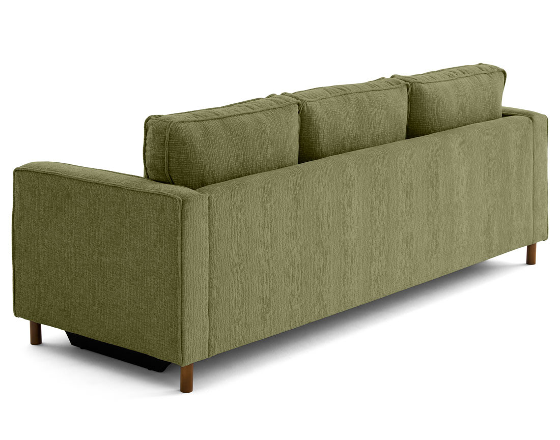 Canapé droit 3 places convertible en tissu velours relief Jake
