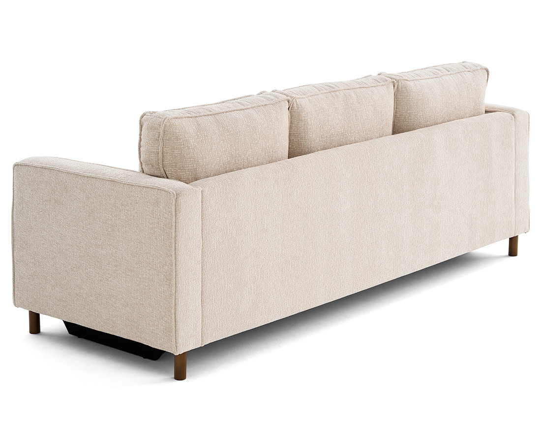 Canapé droit 3 places convertible en tissu velours relief Jake