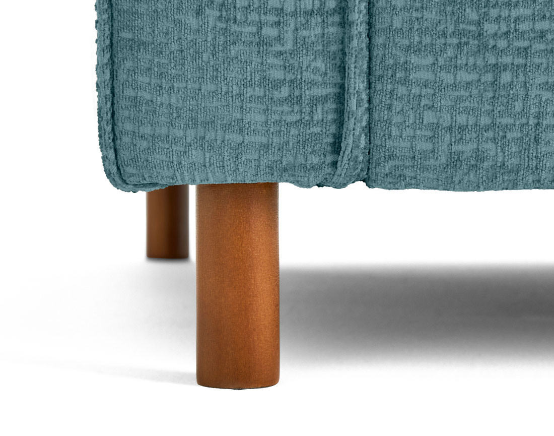 Canapé droit 3 places convertible en tissu velours relief Jake