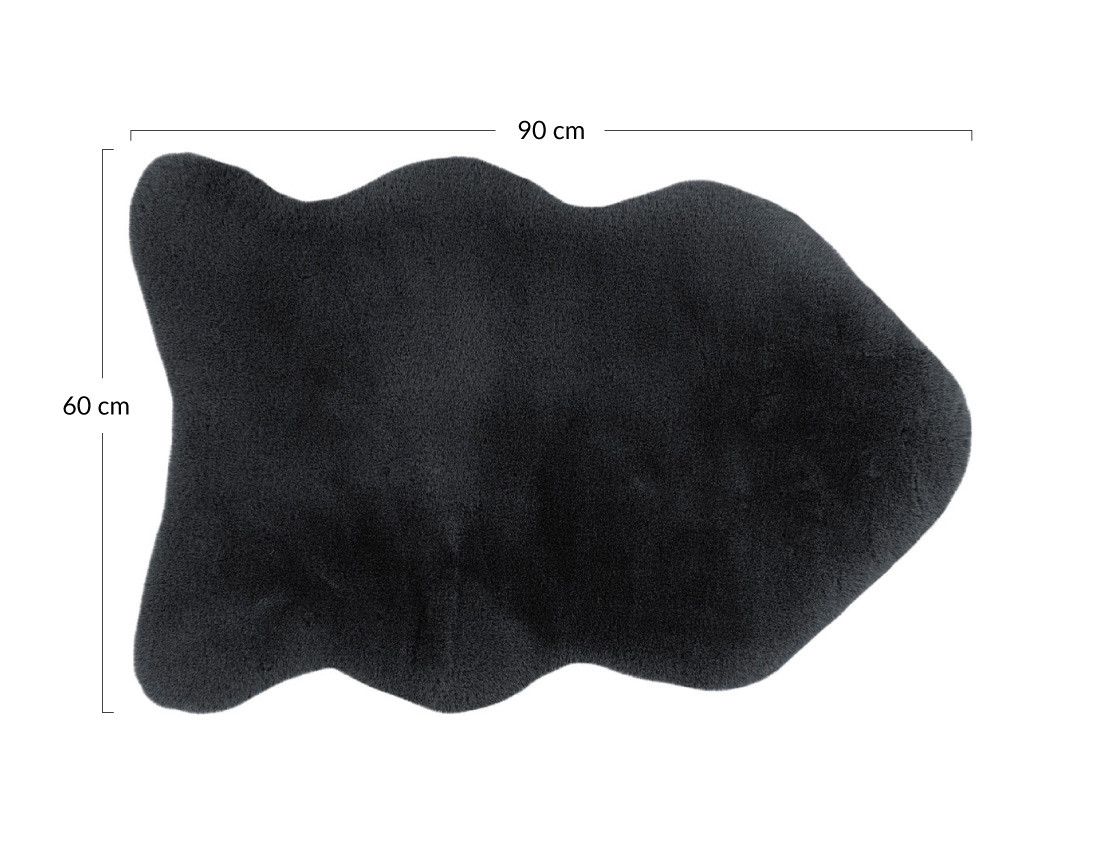 Tapis organique fausse fourrure gris anthracite Bear