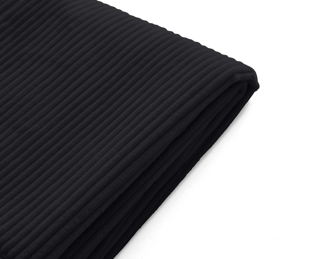 Housse en velours côtelé pour canapé d'angle 3 places et 1 pouf Calgary