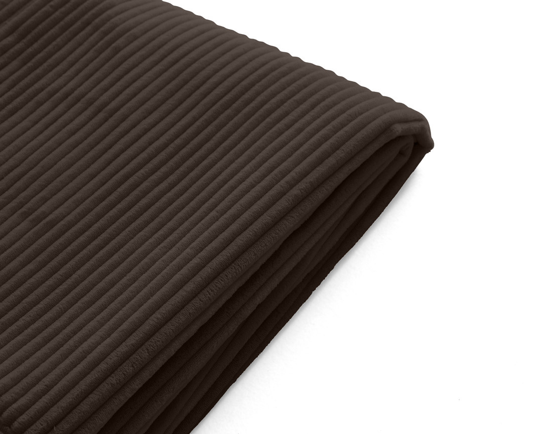 Housse en velours côtelé pour canapé d'angle 3 places et 1 pouf Calgary