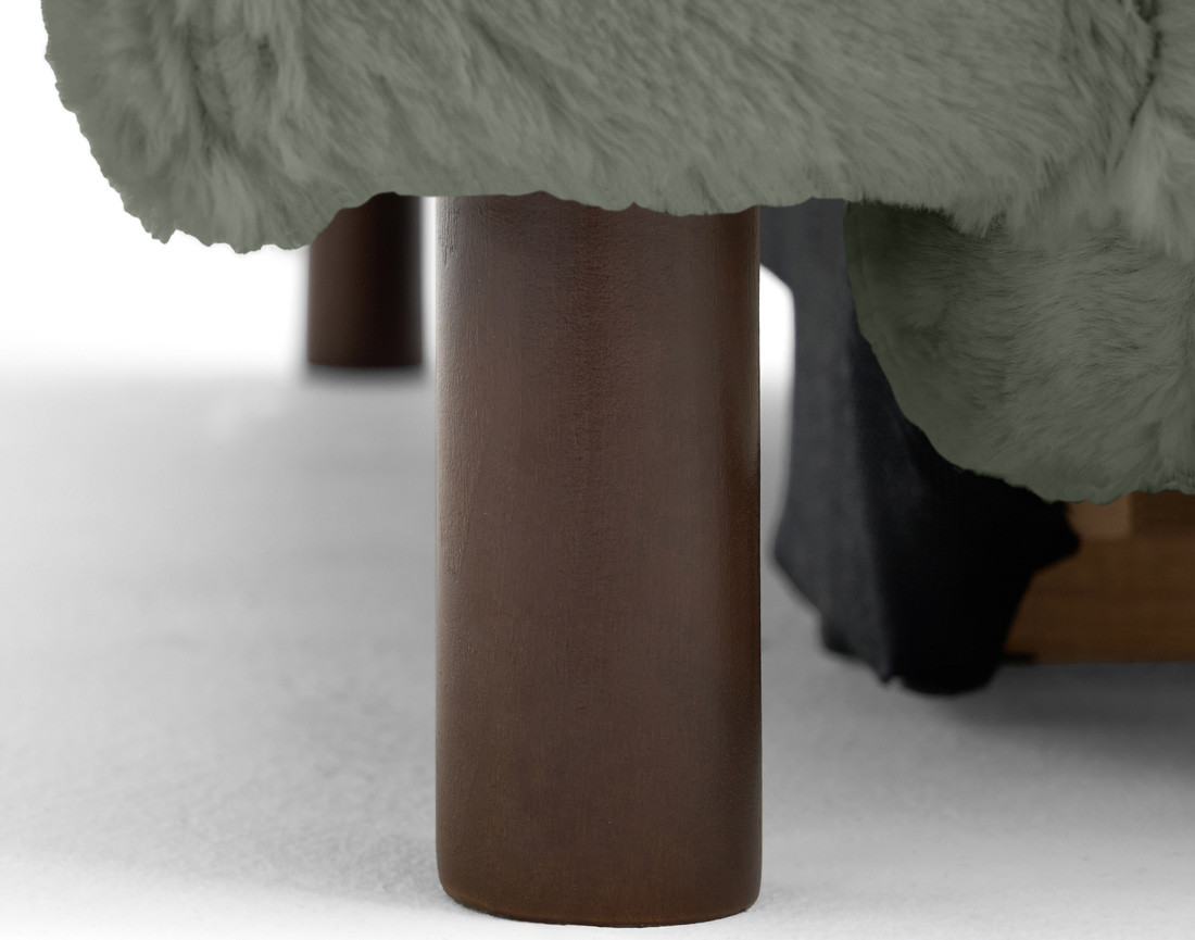 Canapé panoramique d'angle droit 7 places convertible avec coffre en fausse fourrure Jake