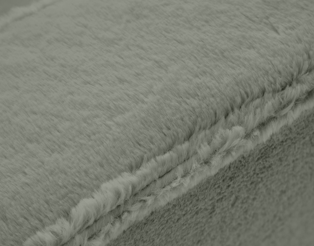 Canapé panoramique d'angle droit 7 places convertible avec coffre en fausse fourrure Jake