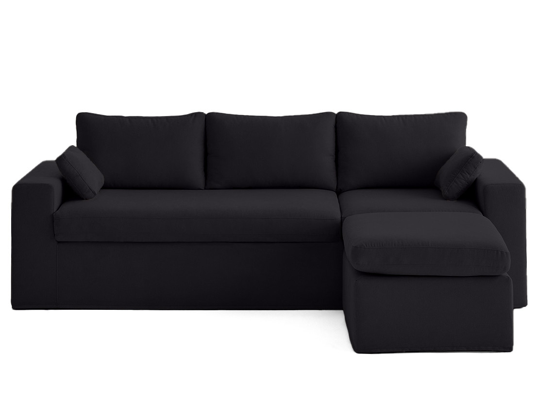 Housses en tissu pour canapé d'angle 3 places et 1 pouf Calgary